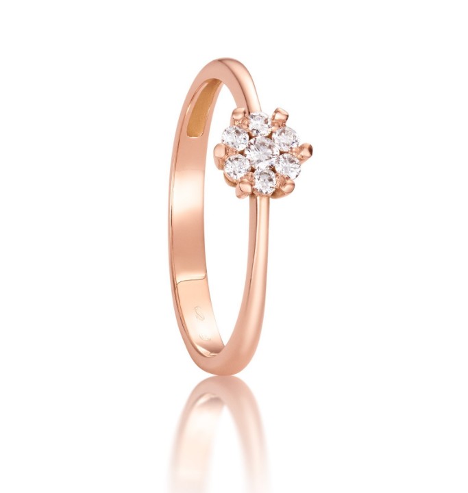 Obrázek Zásnubní prsten LOEE z růžového zlata s diamanty