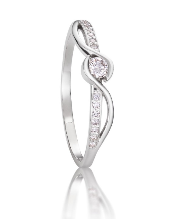 Obrázek Zásnubní prsten LOEE z bílého zlata s diamanty