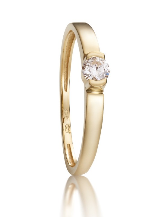 Obrázek Zásnubní prsten LOEE ze žlutého zlata s diamantem