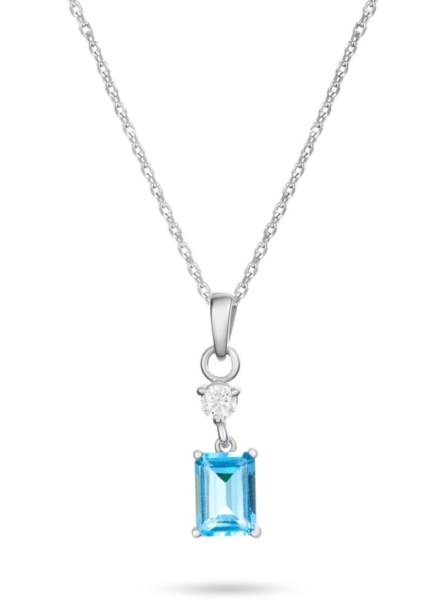 Obrázek Přívěsek LOEE Palette Diamonds z bílého zlata s diamantem a topazem