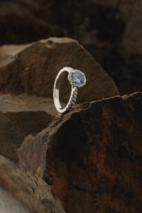 Obrázek Prsten LOEE Palette Diamonds z bílého zlata s diamanty a tanzanitem