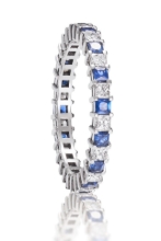 Obrázek Prsten LOEE z bílého zlata s diamanty a multisafíry (48 mm)