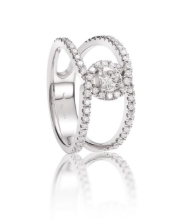 Obrázek Prsten LOEE Charm z bílého zlata s diamanty (48 mm)