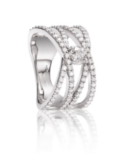 Obrázek Prsten LOEE Charm z bílého zlata s diamanty (48 mm)
