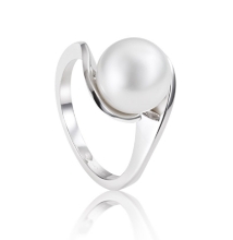 Obrázek Prsten LOEE Pearls z bílého zlata s perlou (48 mm)