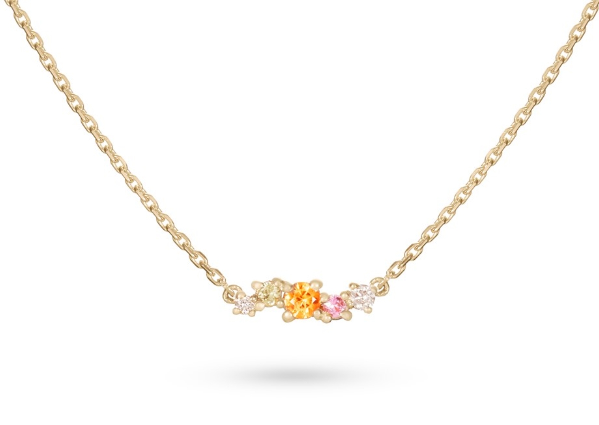 Obrázek Náhrdelník LOEE Sparkle ze žlutého zlata s diamanty a multisafíry