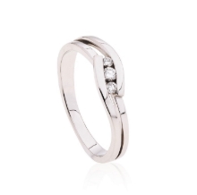 Obrázek Prsten LOEE Essence z bílého zlata s diamanty (51 mm)