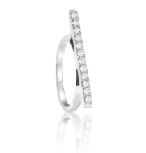 Obrázek Prsten LOEE Pure z bílého zlata s diamanty (48 mm)