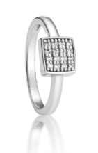 Obrázek Prsten LOEE Pure z bílého zlata s diamanty (54 mm)
