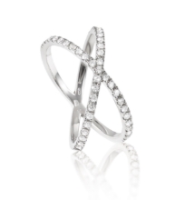 Obrázek Prsten LOEE Pure z bílého zlata s diamanty (48 mm)