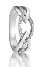 Obrázek Prsten LOEE Pure z bílého zlata s diamanty (54 mm)