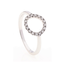 Obrázek Prsten LOEE Pure z bílého zlata s diamanty (48 mm)