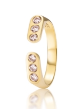 Obrázek Prsten LOEE AVA ze žlutého zlata s diamanty (48 mm)