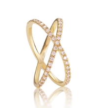 Obrázek Prsten LOEE Pure ze žlutého zlata s diamanty (48 mm)