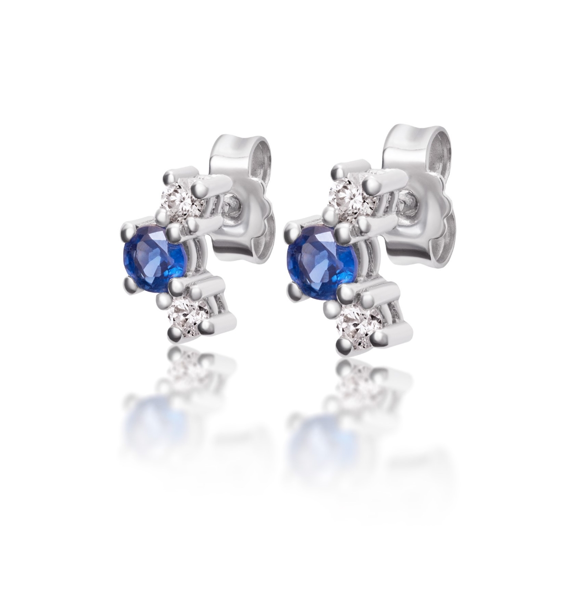 Obrázek Náušnice LOEE Sparkle z bílého zlata s diamanty a multisafíry