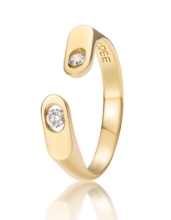 Obrázek Prsten LOEE AVA ze žlutého zlata s diamanty (48 mm)