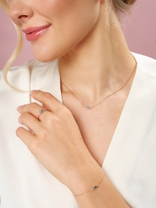 Obrázek Náramek LOEE Sparkle z růžového zlata s topazy a morganity